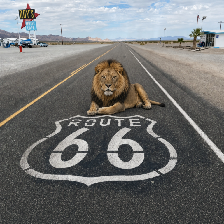 African Lion Spotted in Amboy Was a Cool Cat on Route 66